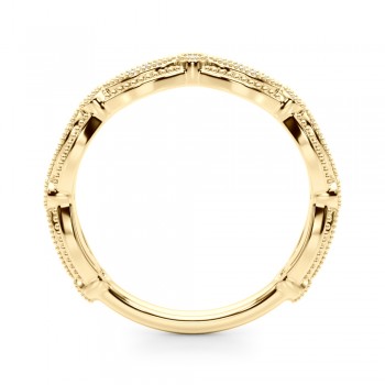 Antique Style Diamond Wedding Band Ring 14K Yellow Gold (0.20ct)